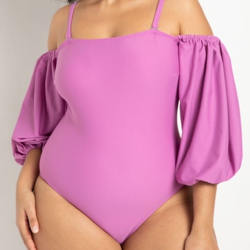 Eloquii Puff Sleeve swimsuit